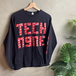 Tech N9ne Y2K Old School Spell Out Medium Boxy Long Sleeve